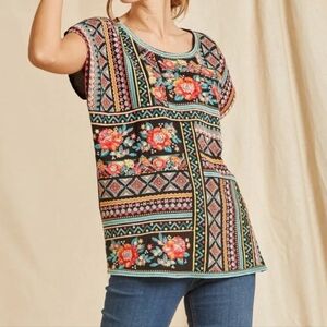 💎 Savanna Jane Floral Patchwork Women's Top